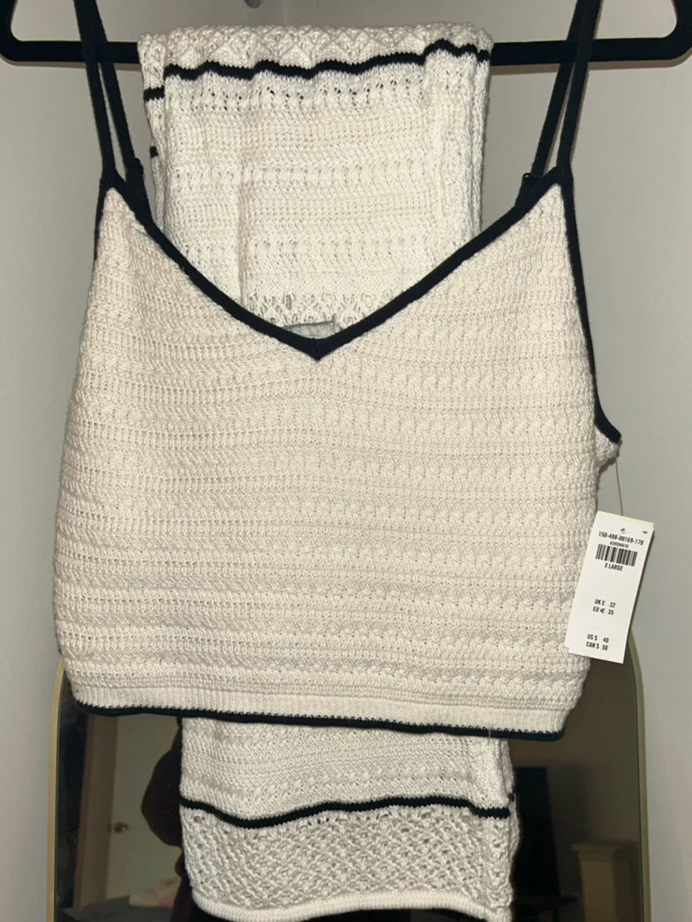Abercrombie & Fitch Cream Maxi Skirt with Black Trim